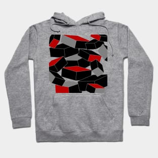 Falling - 60's Pop Art Geometric Painting - Red, Black, Gray, White Hoodie